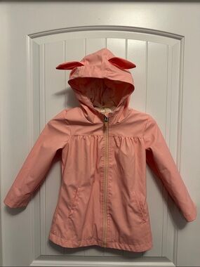 Cat & Jack Pink Girls' Hooded Raincoat with Ear Detail
